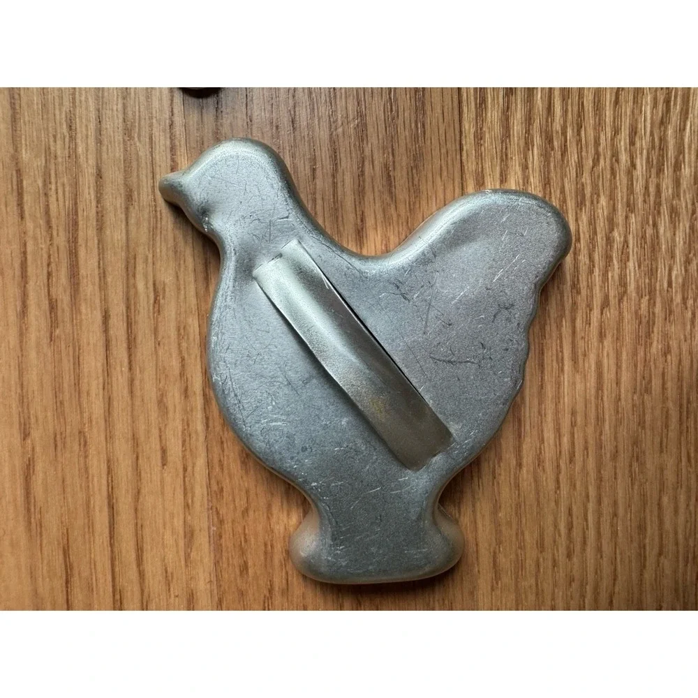 Vintage Aluminum Farm Animal Cookie Cutters Set of 3 Horse Chicken Rabbit 1950s‎